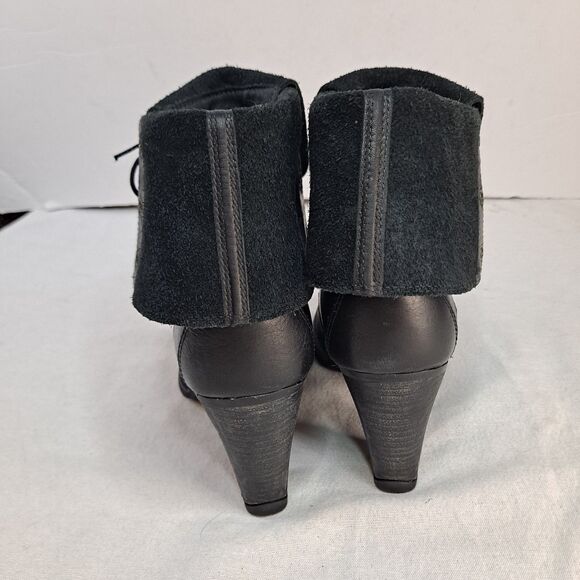 Timberline Stratham Heights Boots Fold Down Heeled 8622A Women 8 Black Leather - Picture 3 of 14